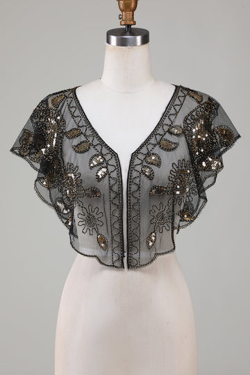 Beaded Golden Sequins 1920-tallet kappe
